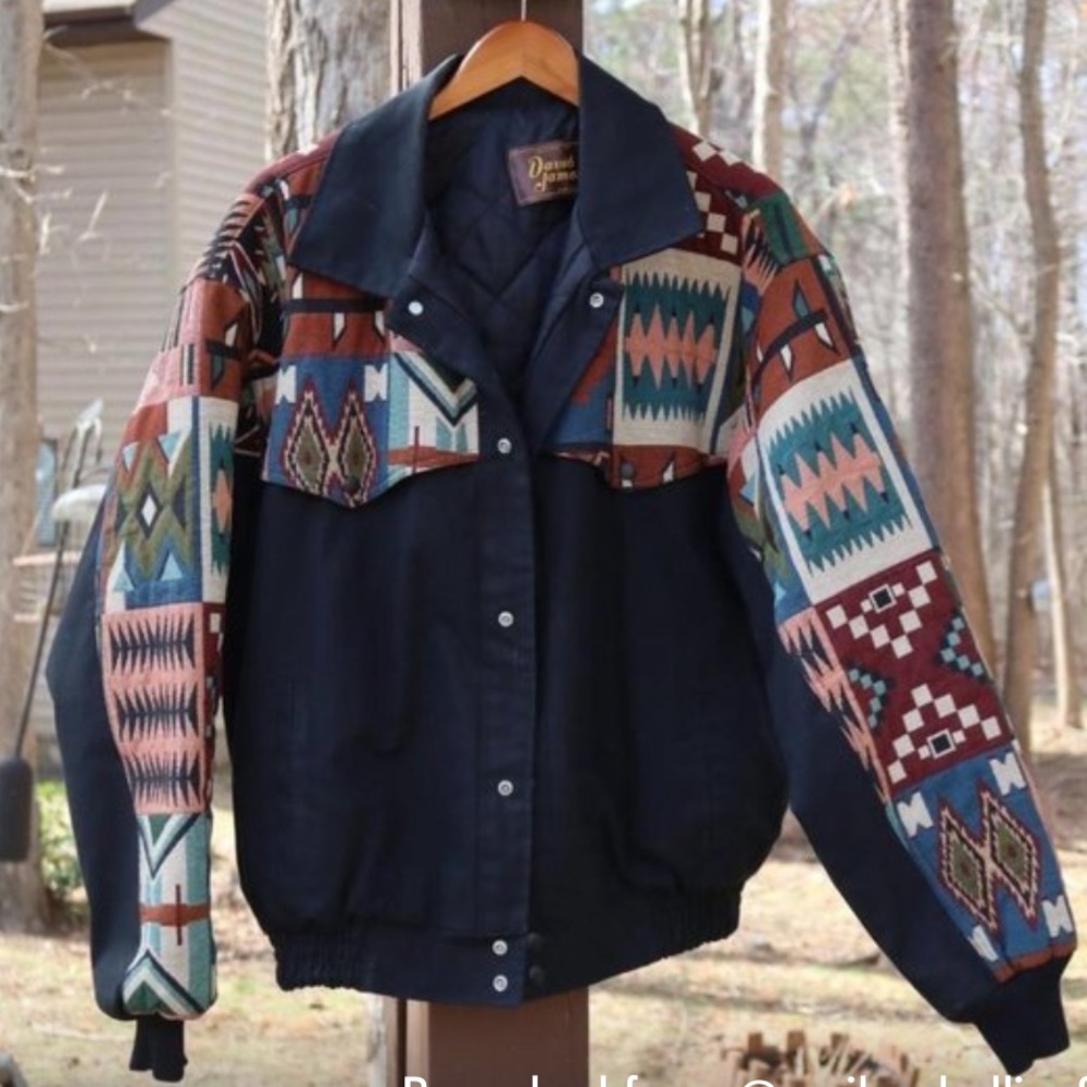Vintage David James western Jacket 90's Southwestern Bomber XL